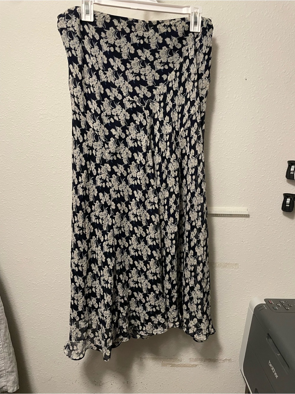 Ralph Lauren Vintage 100% Silk Floral Maxi Skirt Petite Large